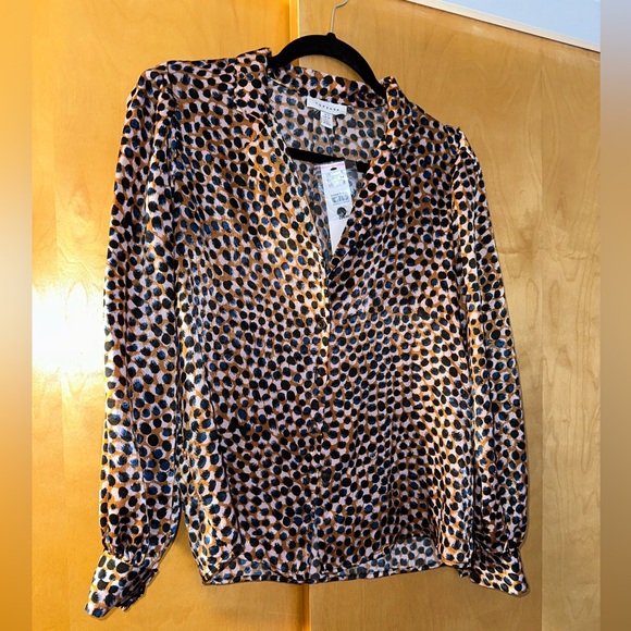 2 for $29 | Topshop Button Down Polka Dot Print Shirt - Picture 4 of 8